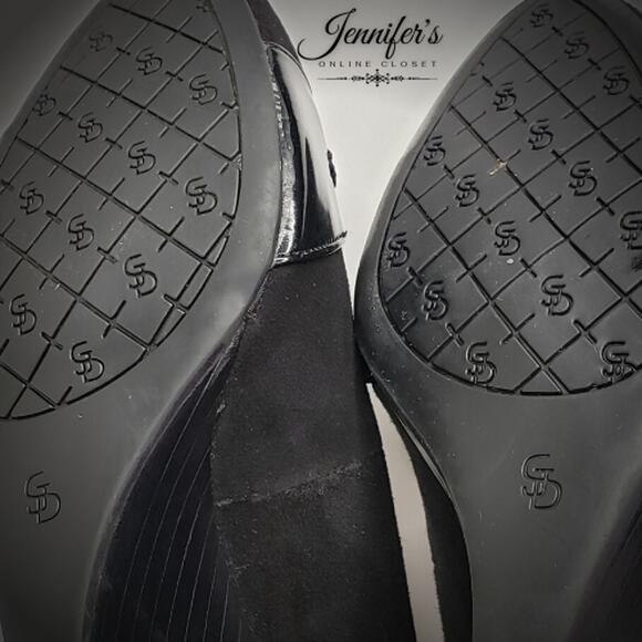 Joan & David Women's Black Manni Suede Loafer Wedges Size 8M - Picture 12 of 14